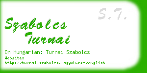 szabolcs turnai business card